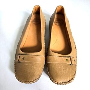 Nurture Leather flats ballet neutral feminine Comfort Cushion tan brown Size 7.5